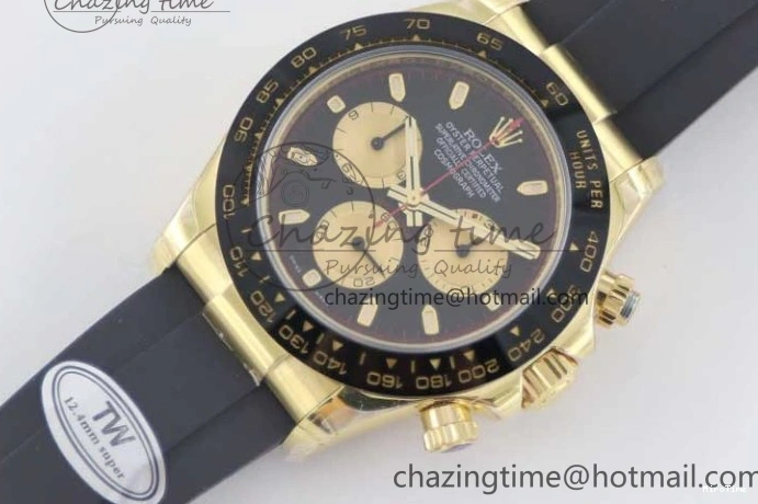 MiroTime 0517 Daytona 116518 TWF 1:1 Best Edition 904L Steel Black Gold Dial on Oysterflex Strap A Comfortable 2422